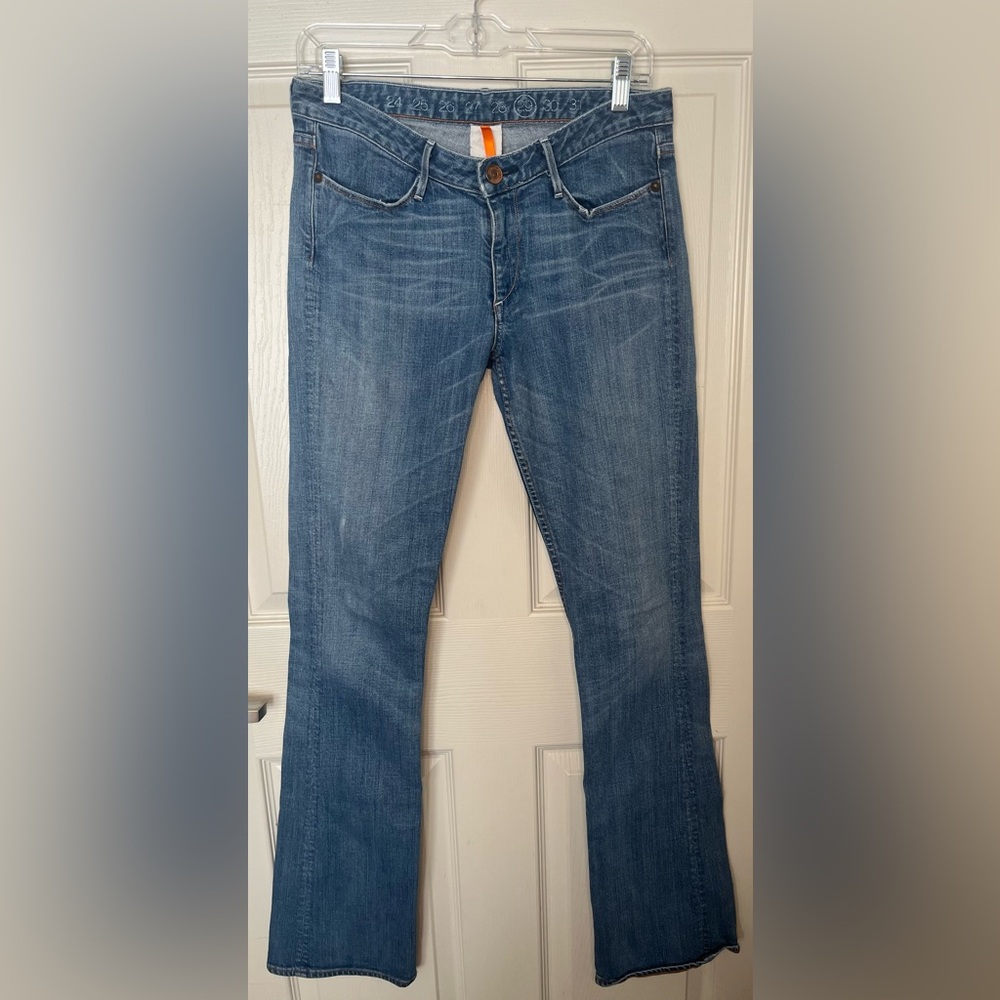 Earnest Sewn Hefner 01 milk blue stretch boot cut size 29 Y2K vintage